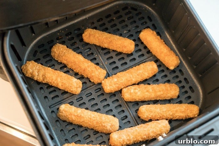Crispy Air Fryer Frozen Mozzarella Sticks in 10 Minutes 2 Frozen Mozzarella Sticks in Air Fryer