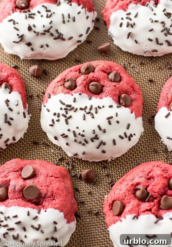 Red Velvet Chocolate Chip Cookies
