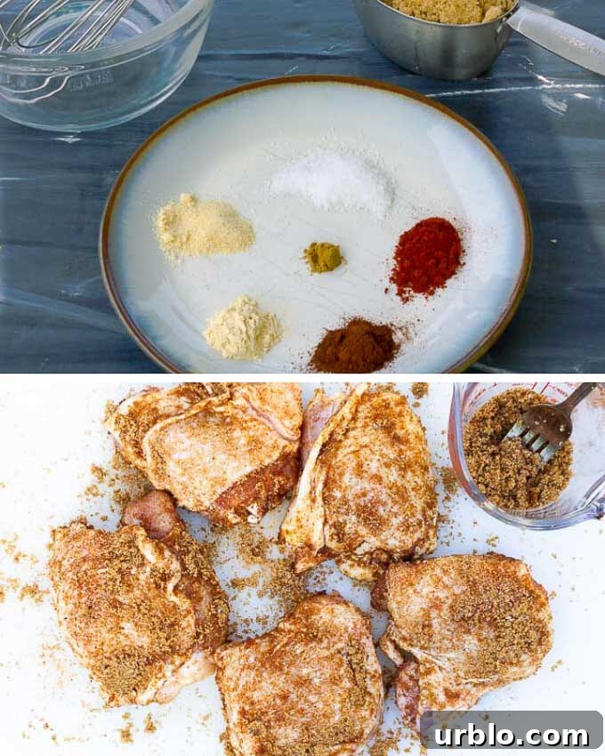collage showing brown sugar spice rub