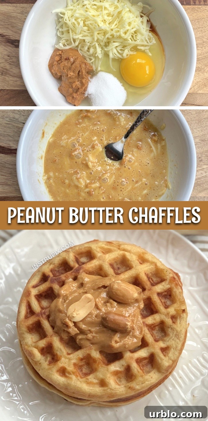 Looking for keto breakfast ideas for busy mornings? This Easy Keto Sweet Peanut Butter Chaffles Recipe is made with just 5 ingredients and only takes a few minutes to make in your mini waffle maker! These peanut butter chaffles are my new favorite sweet low carb breakfast. So simple to make too! Great for beginners on a ketogenic diet. #keto #chaffles #instrupix