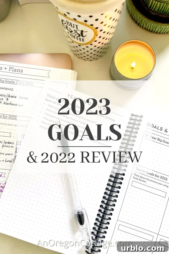 planner and desk for goals