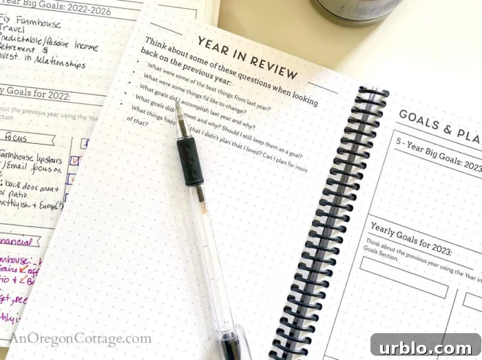 year in review planner page