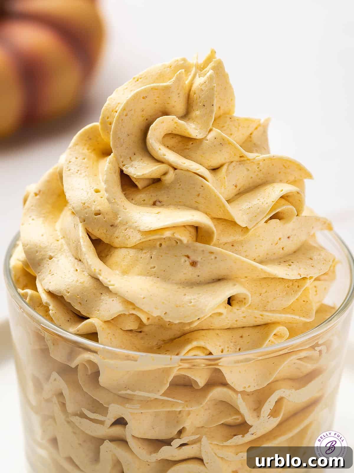 close up swirled whipped pumpkin butter