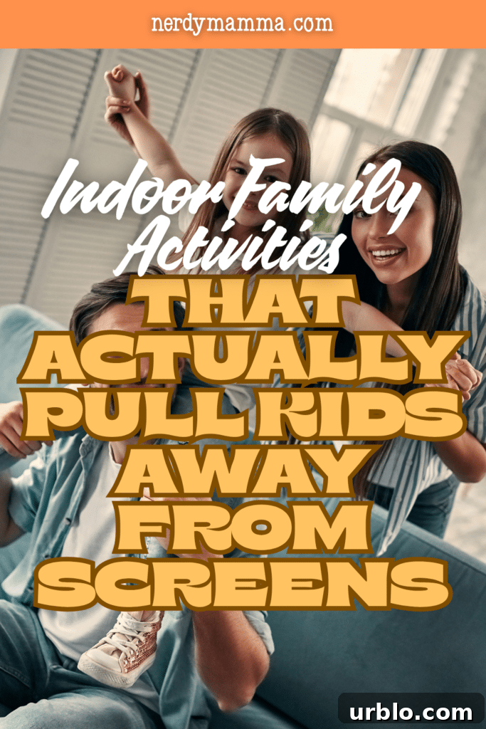 Screen-Free Indoor Family Activities That Engage Kids 4 Parent and children laughing together on a couch, representing screen-free indoor family bonding and playful interaction.