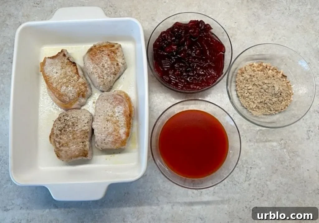 carnberry baked boneless pork chop ingredients