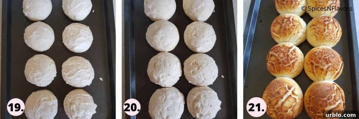 collage of steps showing proofed and baked bread