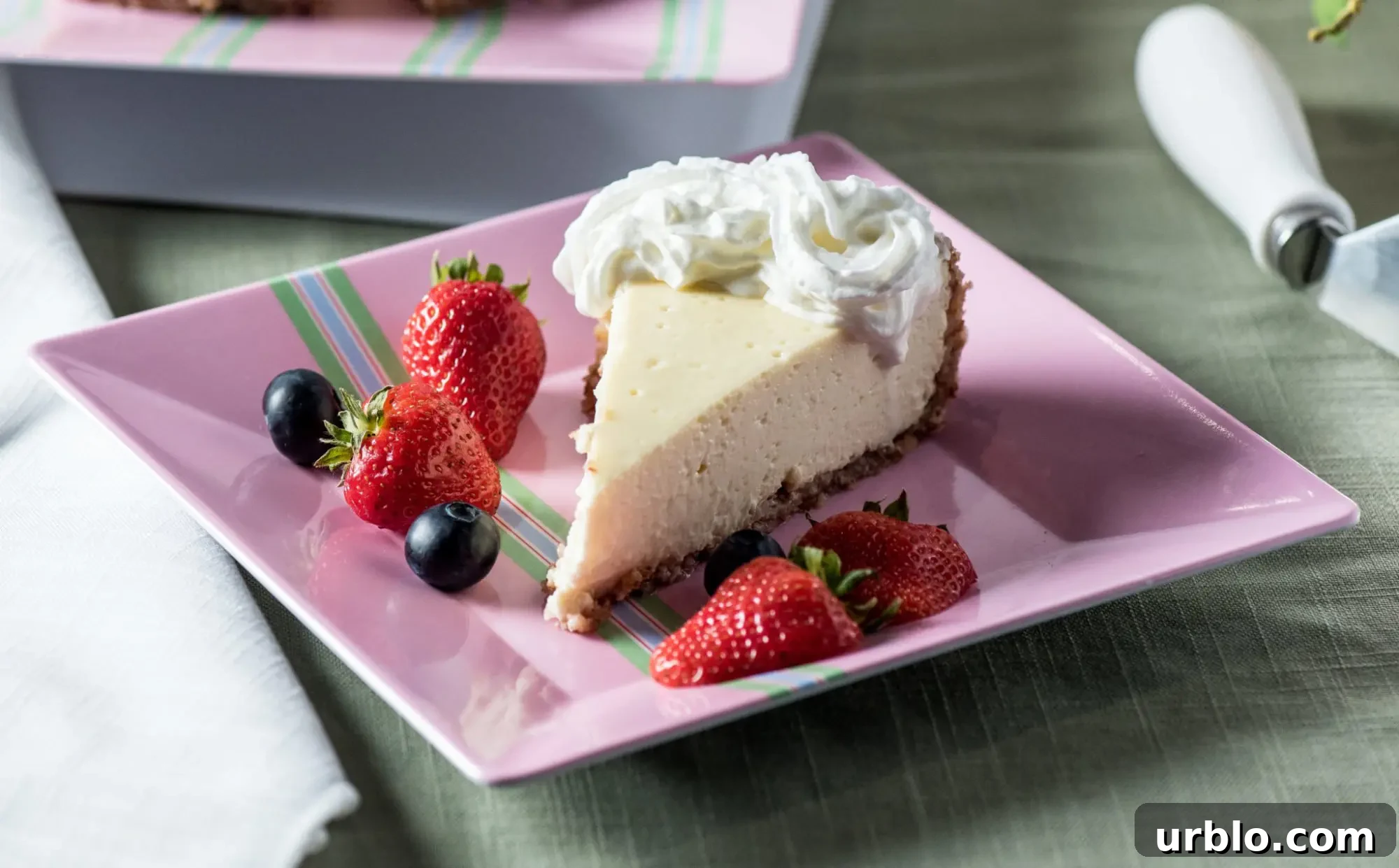 Low carb cheesecake on plate