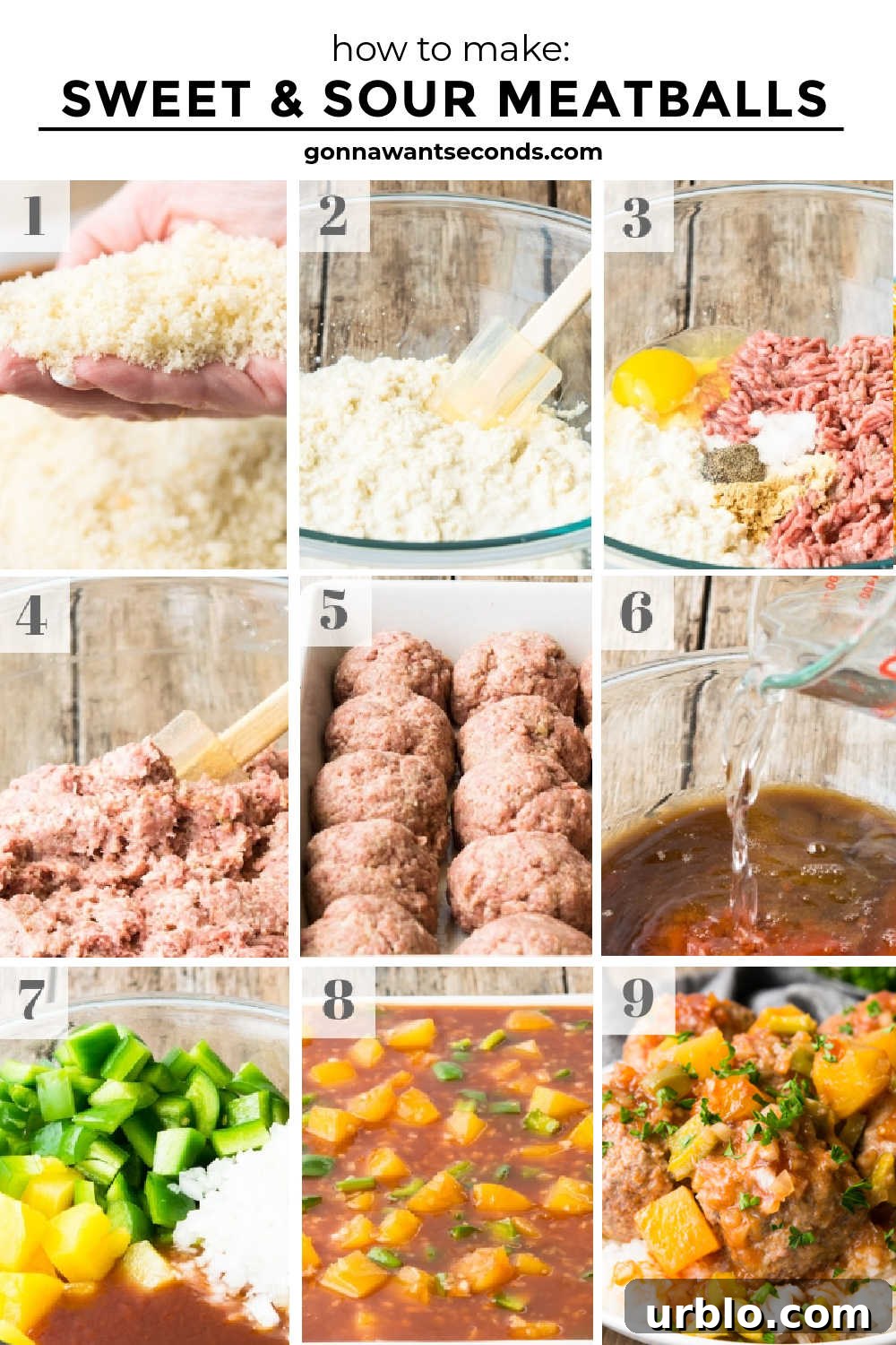 step by step how to make sweet and sour meatballs