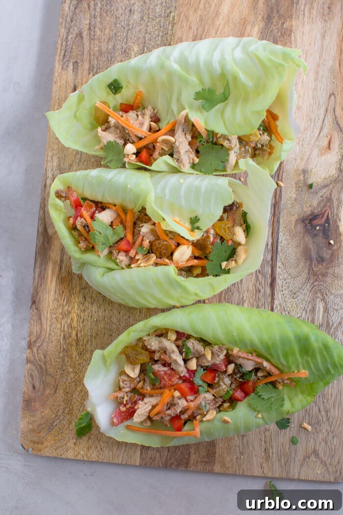 high protein Thai chicken salad wraps 