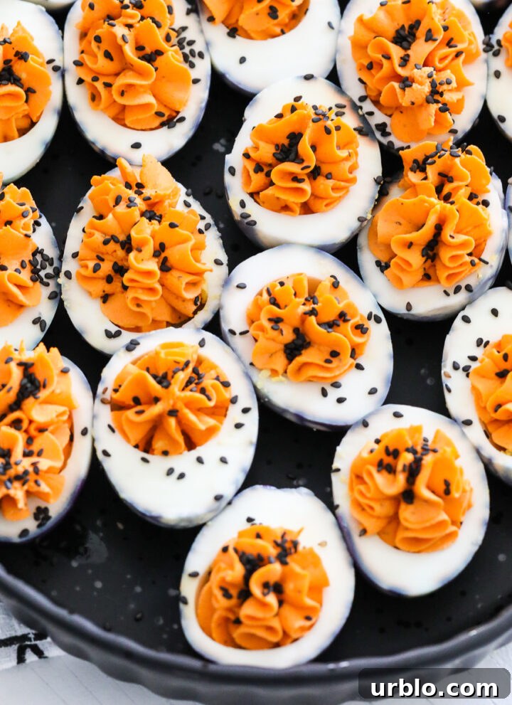 Halloween deviled eggs