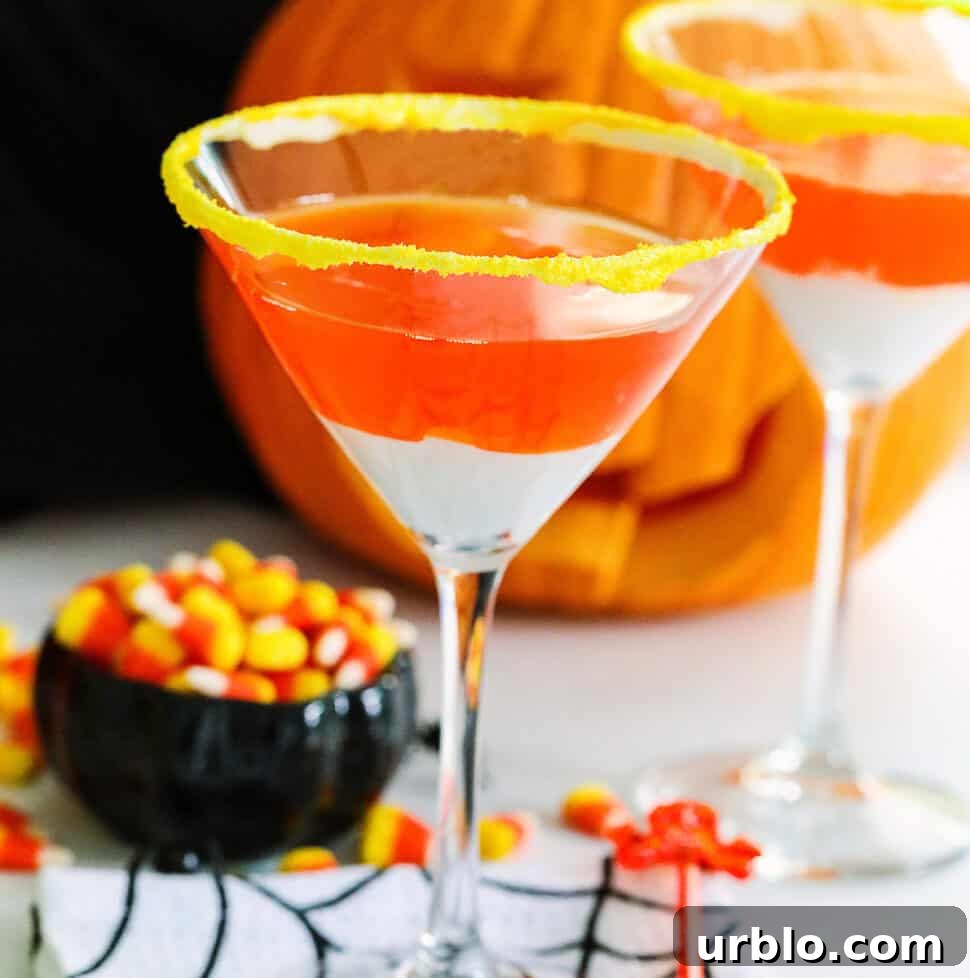 Candy corn martinis and candy corn