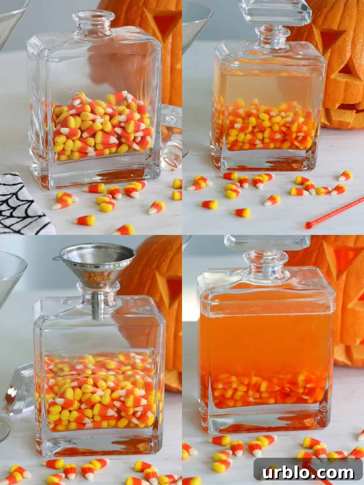 Making candy corn vodka