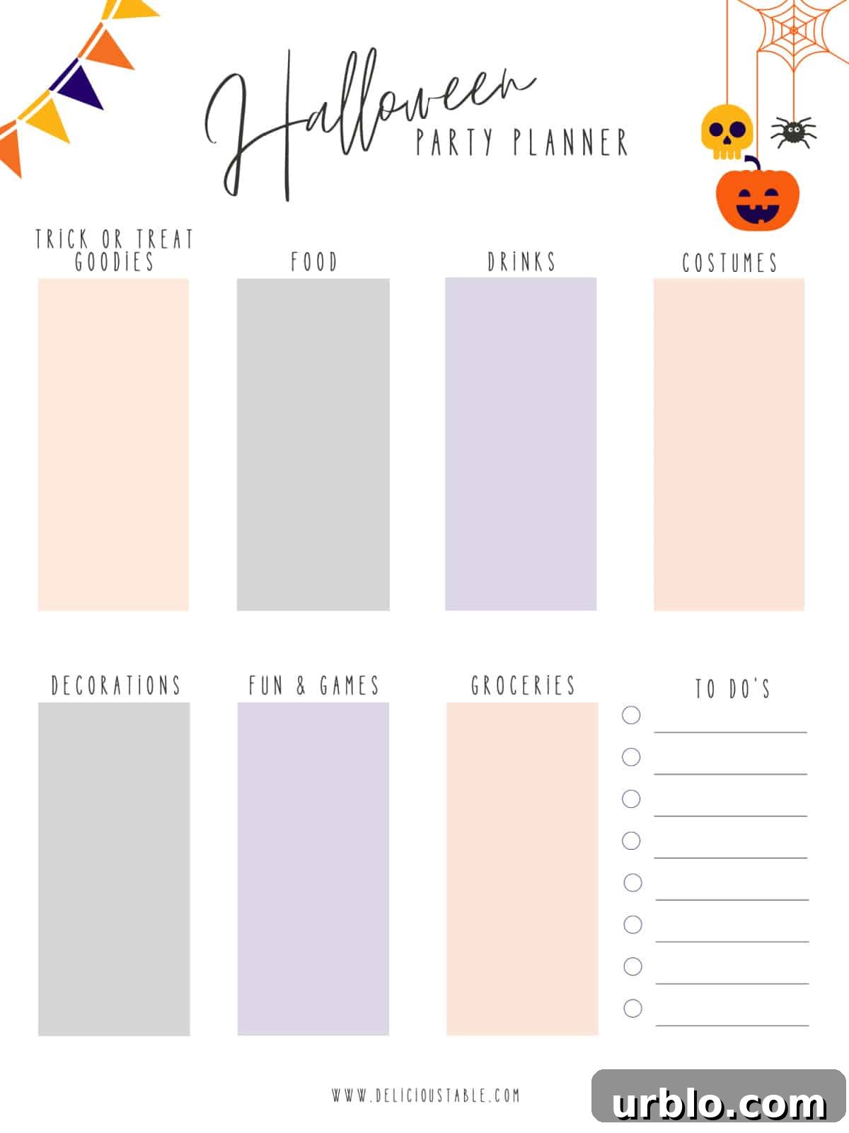 Two page Halloween planner