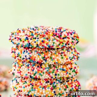 Funfetti Cake Mix Cookies stacked