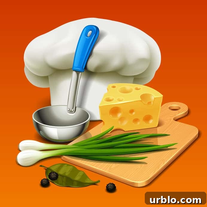 Crispy Prosciutto and Mushroom Pasta Dinner Recipe 5 graphic of countertop with chef hat