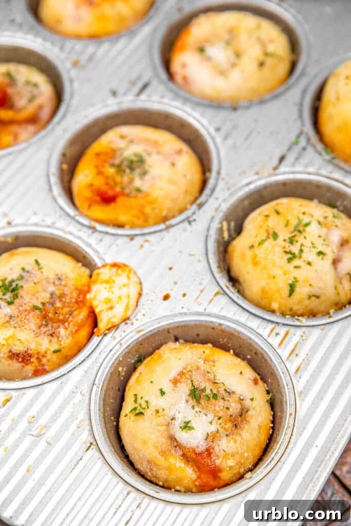 pizza bites in a muffin pan