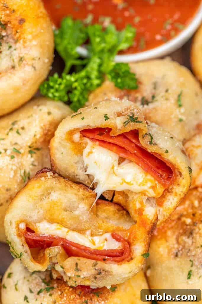 cross section of pizza bomb bites