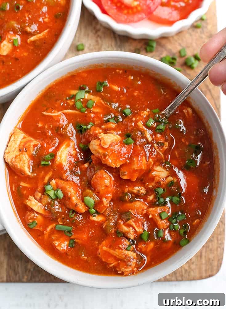 Chicken enchilada soup with toppings