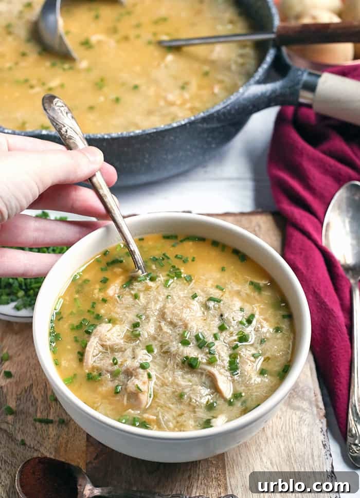 White chicken chili in a bowl
