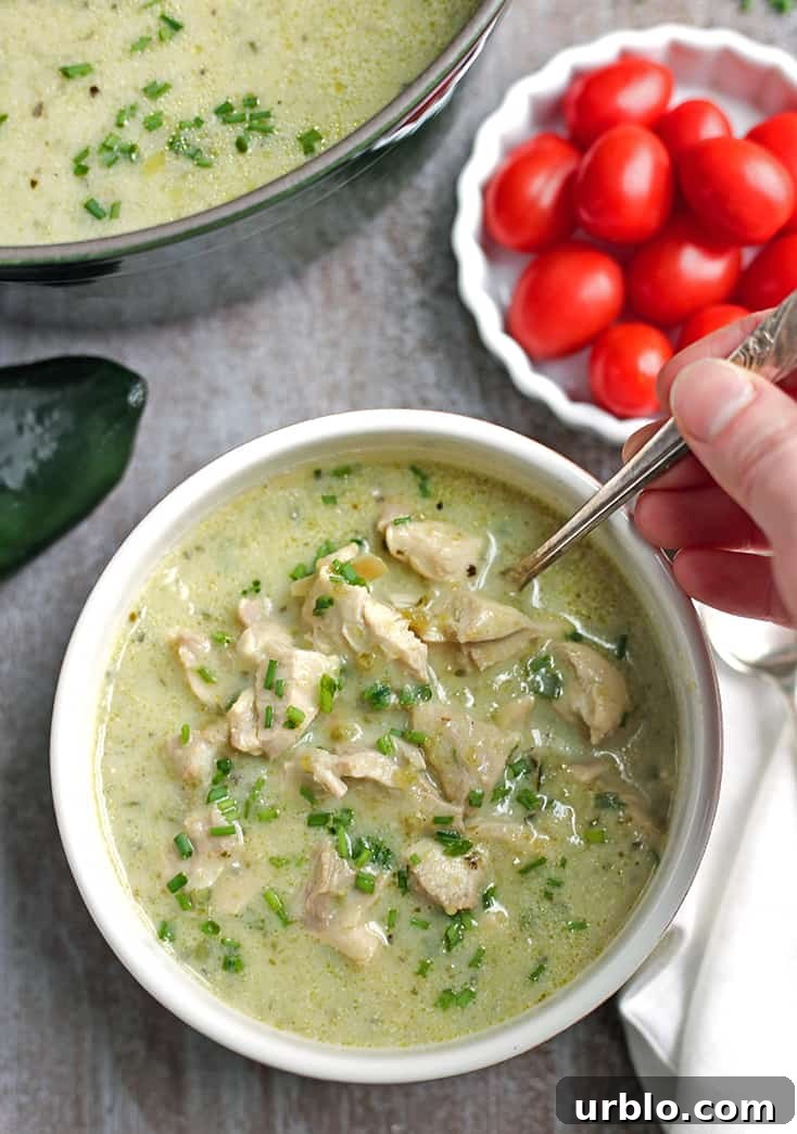 Chicken chili relleno soup