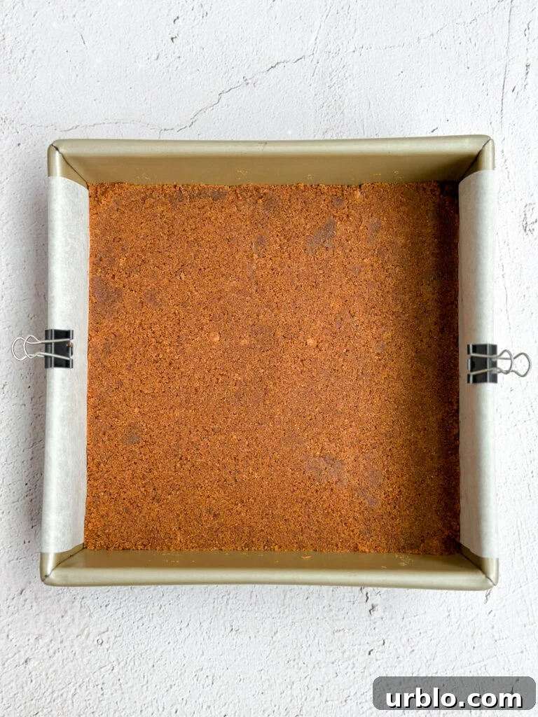 crust in the bottom of the pan.