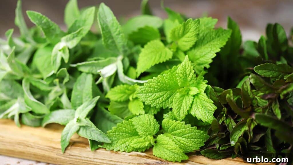 Why Peppermint Oil Feels Cooling — Surprising Mint Facts 6 Different varieties of mint on cutting board.