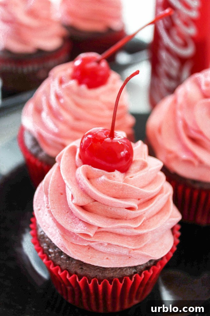Cherry Cupcake with Cherry Coke Buttercream