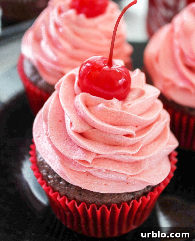 Cherry Cupcake with Cherry Coke Buttercream