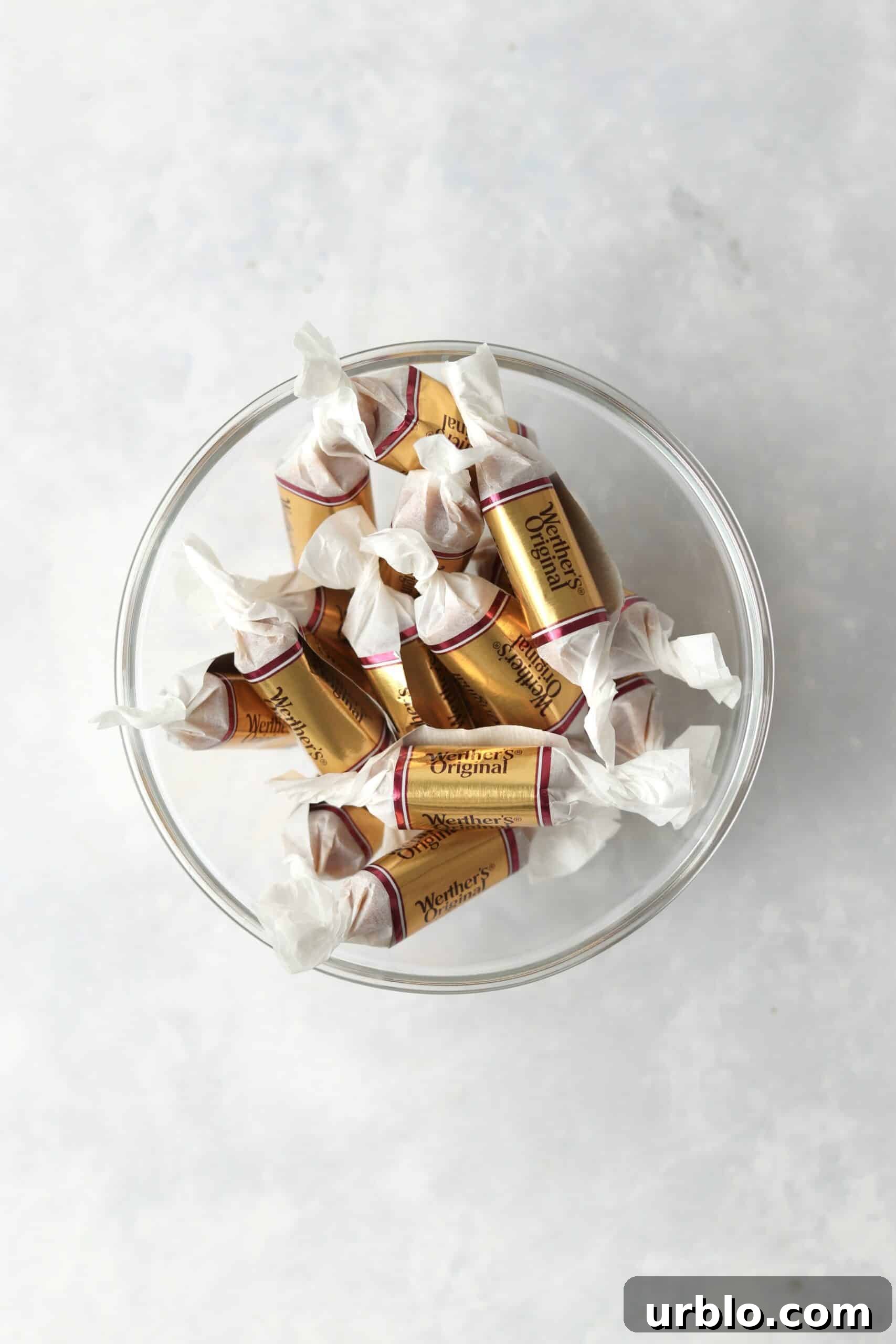 werthers soft caramels in a bowl