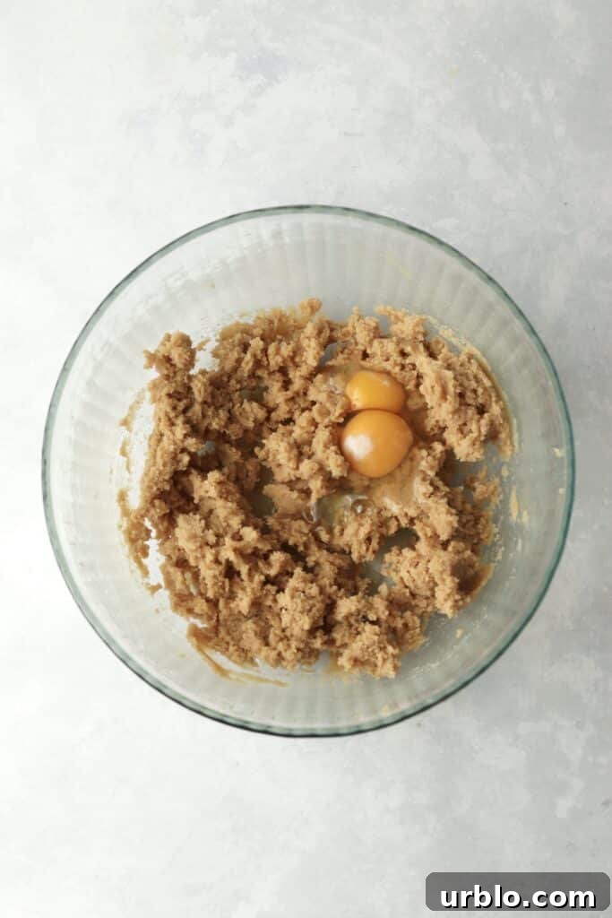 egg mixed into wet ingredients
