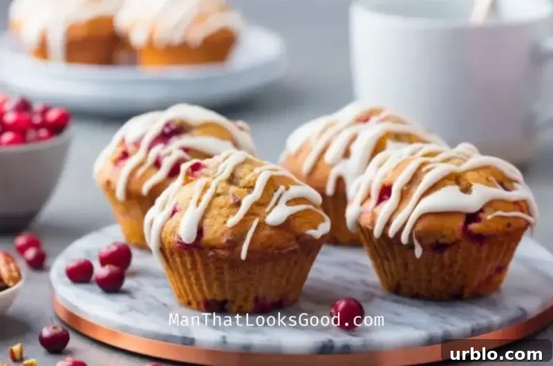 Glazed Cranberry Pecan Muffins
