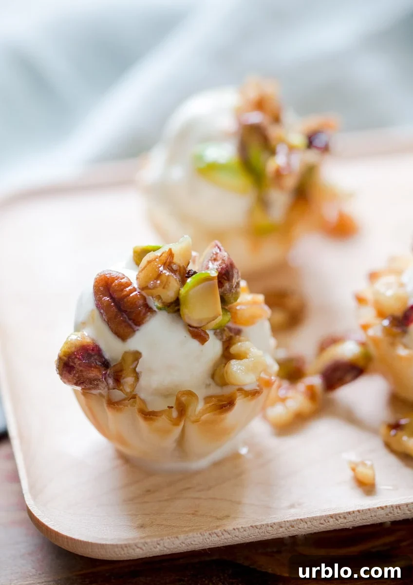 Baklava Sundaes Recipe: Honey-Phyllo Ice Cream Delight 2 Baklava Ice Cream Sundaes