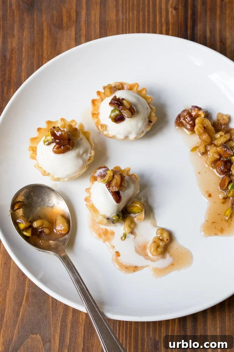 Baklava Sundaes Recipe: Honey-Phyllo Ice Cream Delight 3 Baklava recipe with ice cream