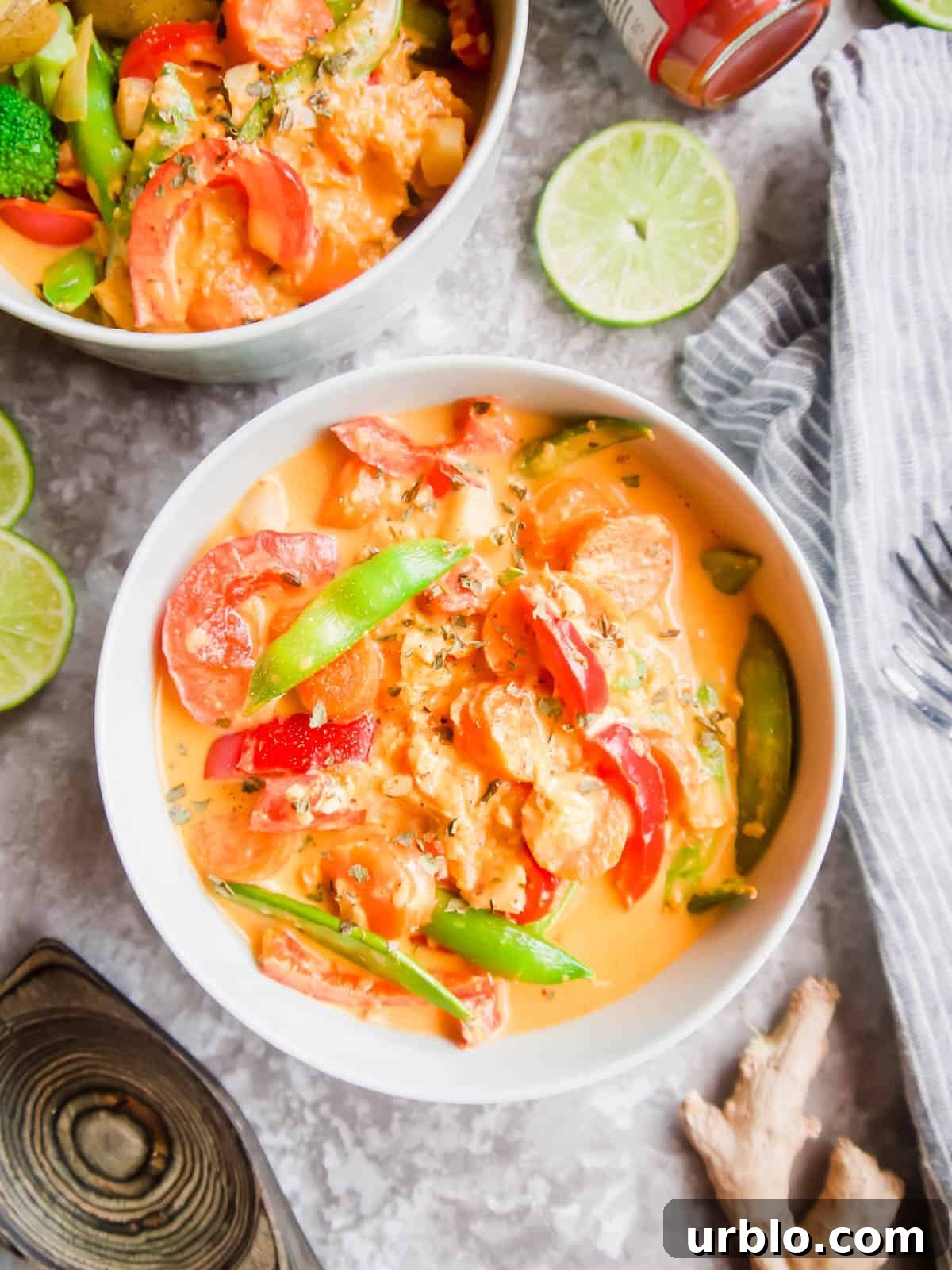 Vegan Thai Red Curry (Paleo-Friendly) 2 Vegan Thai Red Curry in a bowl.