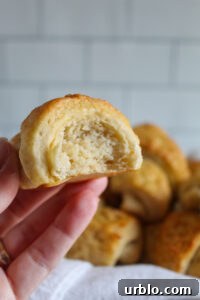 inside texture of a baked gluten free crescent roll