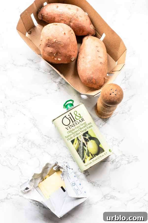 Crispy Baked Sweet Potatoes in the Air Fryer 2 Air Fryer baked sweet potato ingredients