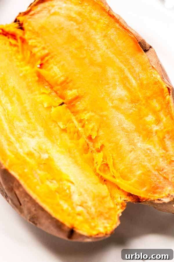 Crispy Baked Sweet Potatoes in the Air Fryer 3 baked sweet potato in Air Fryer close up