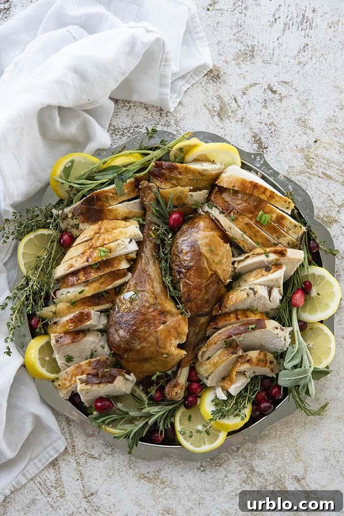 Roast Turkey Recipe for Juicy Meat and Crispy Skin 3 roast turkey recipe on platter